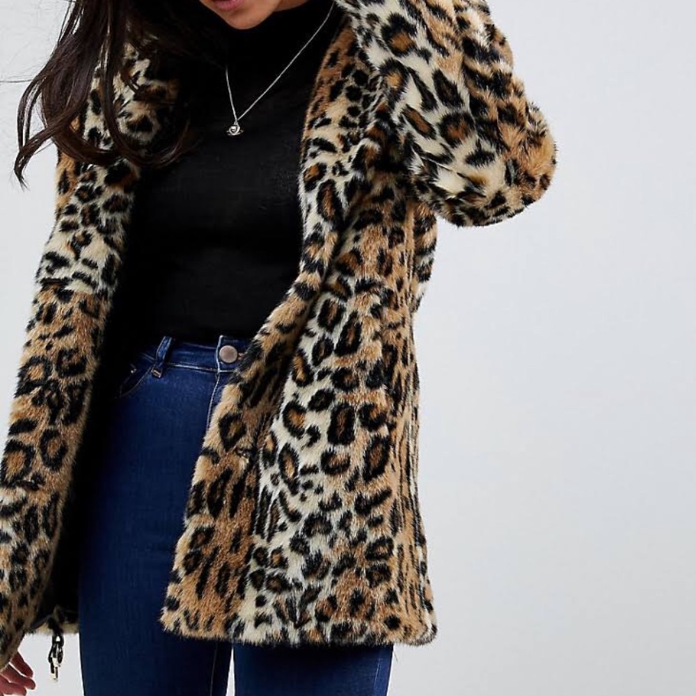 Faux Cheetah Print Jacket
